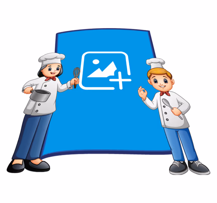 Dywan winylowy dla dziecka z ramką na zdjęcia kucharza - TenStickers