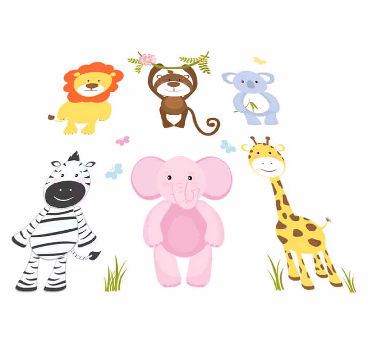 Dywan winylowy dla dziecka kolorowe zwierzątka - TenStickers