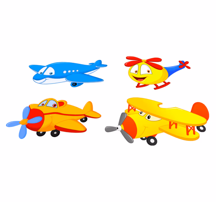 Dywan winylowy dla dziecka z samolotami i helikopterami - TenStickers