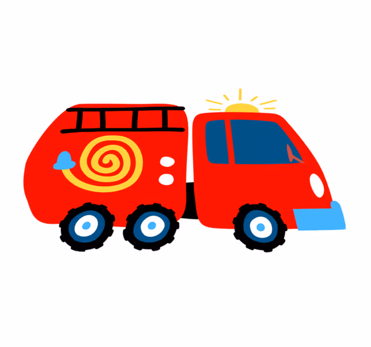 Dywan winylowy dla dziecka czerwony pojazd do zabawy - TenStickers