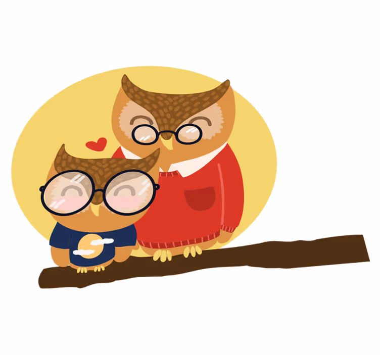 Dywan winylowy dla dziecka sowa tata i syn - TenStickers