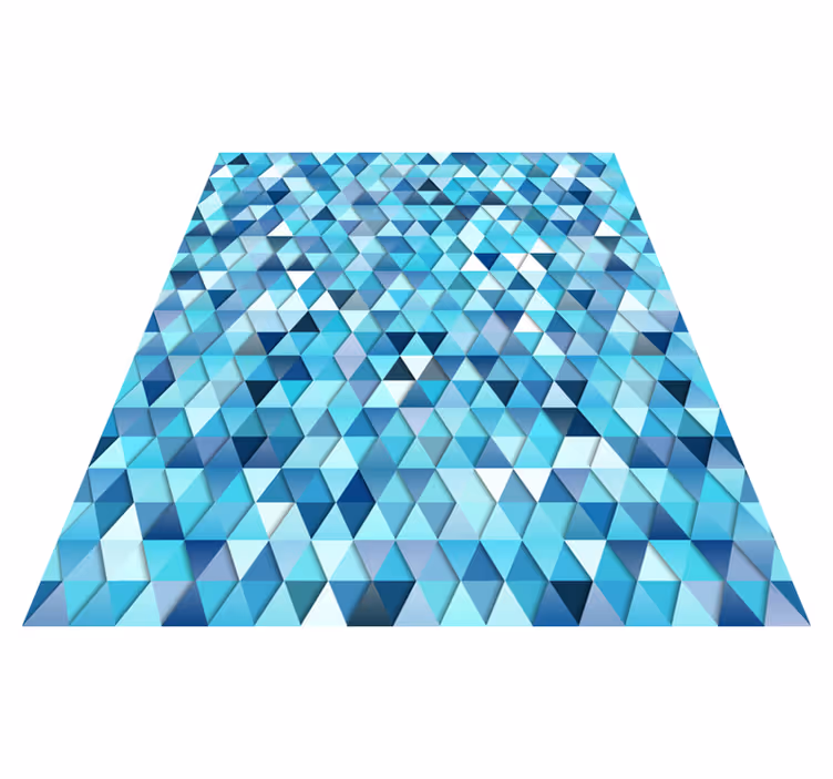 Dywan winylowy do łazienki w geometryczny niebieski wzór - TenStickers