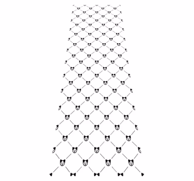 Dywan winylowy do łazienki w czarno-białe psy geometryczne - TenStickers
