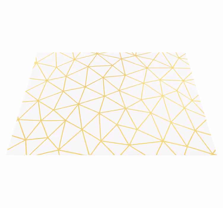 Dywan winylowy wzór geometryczny mozaika złotych prism - TenStickers