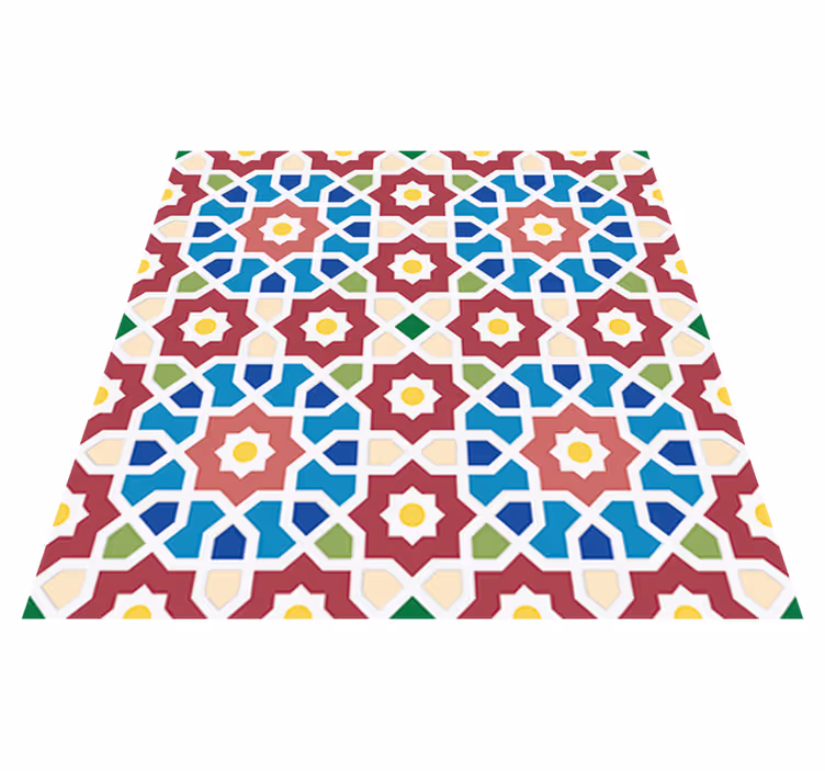 Dywan winylowy do łazienki w stylu arabskich płytek - TenStickers