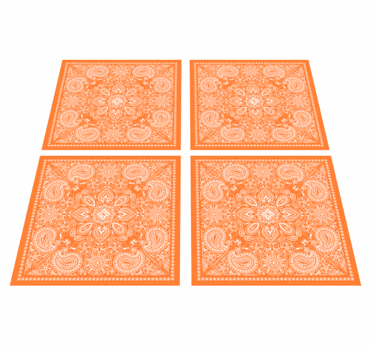 Dywan winylowy do łazienki płytka paisley - TenStickers