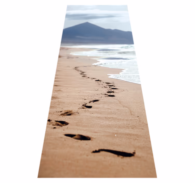 Dywan winylowy do łazienki Ślady na plaży - TenStickers