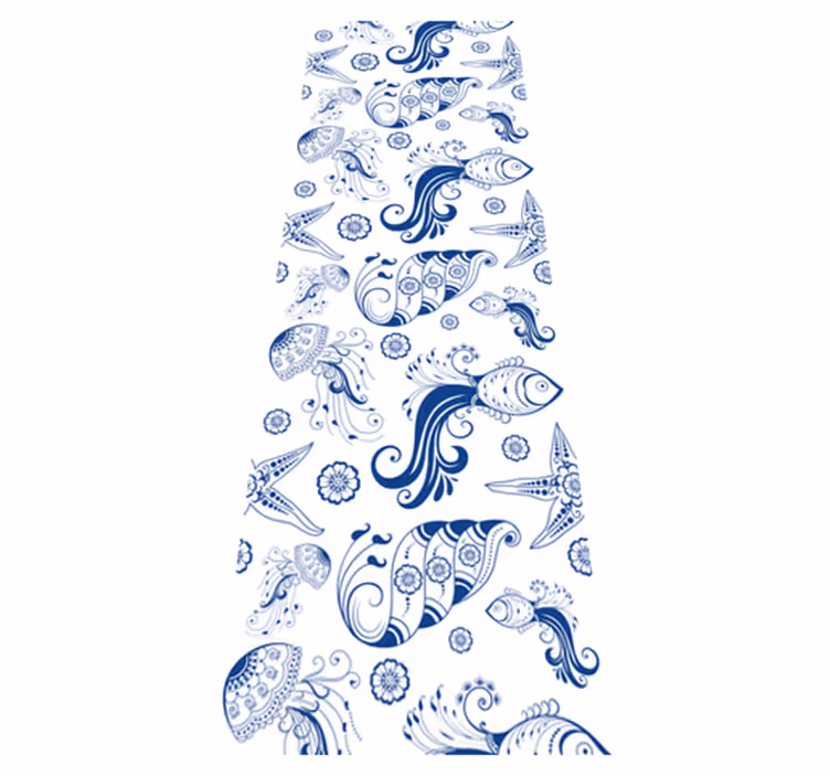 Dywan winylowy do łazienki Życie morskie ornamentalne - TenStickers