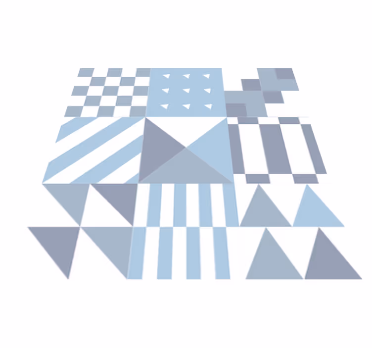 Dywan winylowy do łazienki geometryczny niebieski wzór - TenStickers