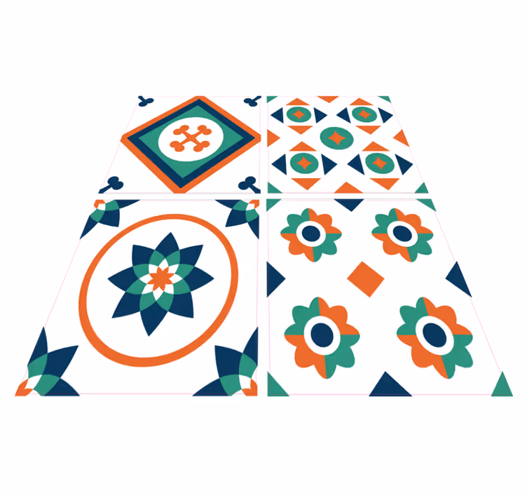 Dywan winylowy do łazienki w geometryczne wzory - TenStickers