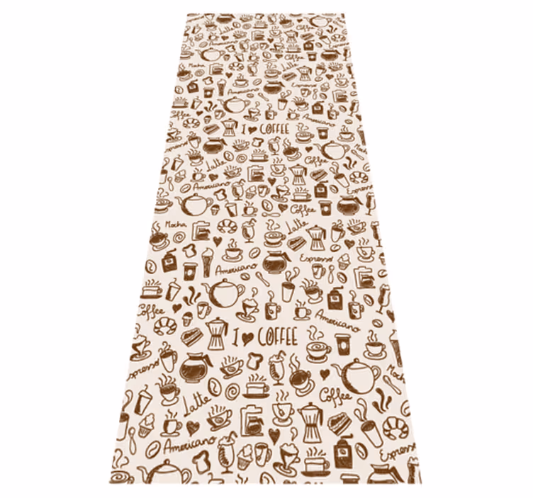 Dywan winylowy do kuchni z motywem kawy - TenStickers