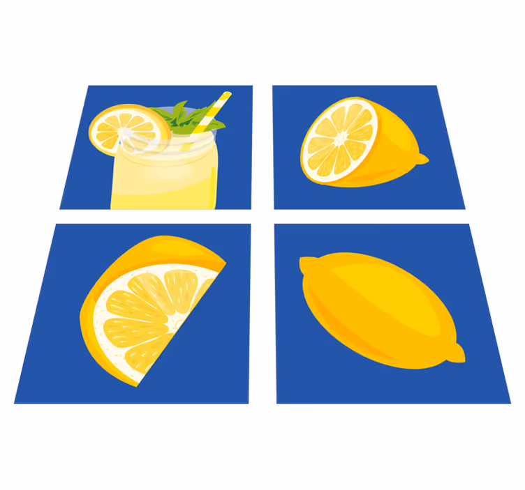 Dywan winylowy do kuchni płytki z sokiem cytrynowym - TenStickers
