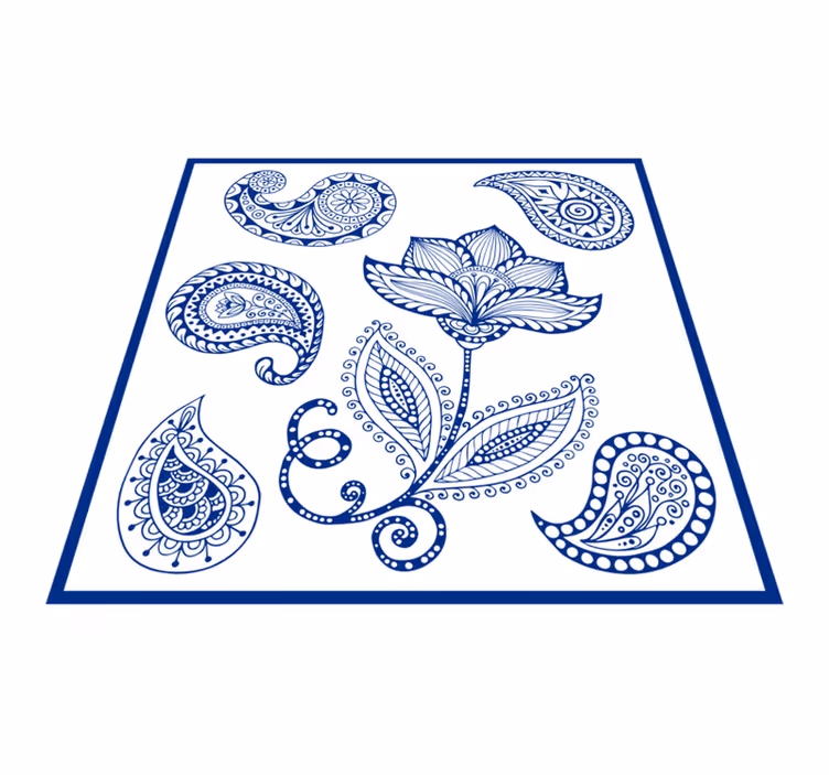 Dywan winylowy do kuchni w paisley i kwiaty - TenStickers