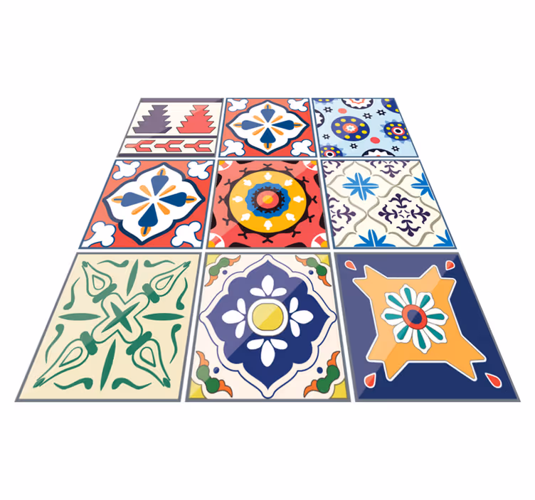 Dywan winylowy do kuchni kolorowe ornamenty - TenStickers