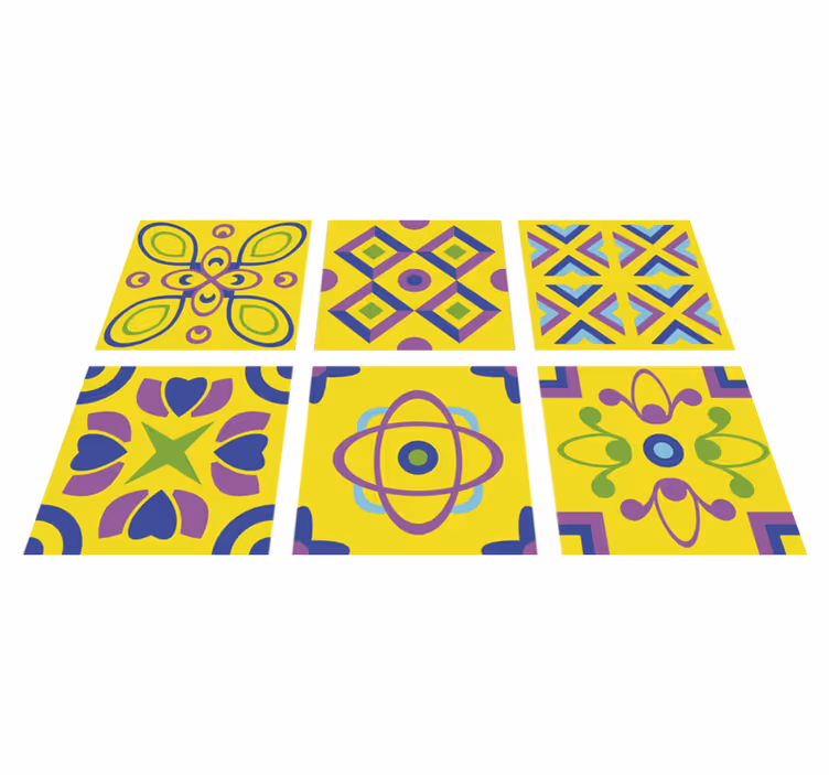 Dywan winylowy do kuchni w psychodeliczne symetrie - TenStickers