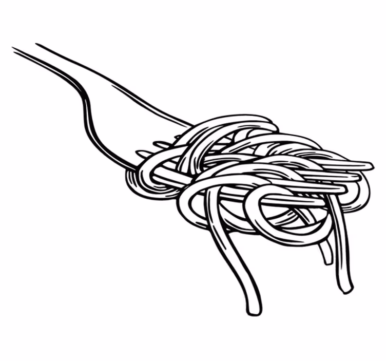 Dywan winylowy do kuchni z wzorem widelca do spaghetti - TenStickers