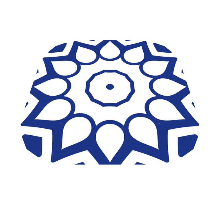 Dywan winylowy do kuchni kwiaty mandali w niebieskim - TenStickers