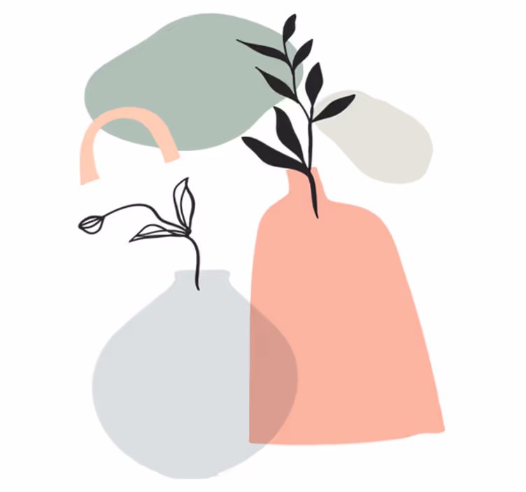 Dywan winylowy do kuchni w minimalistyczne kolorowe liście - TenStickers
