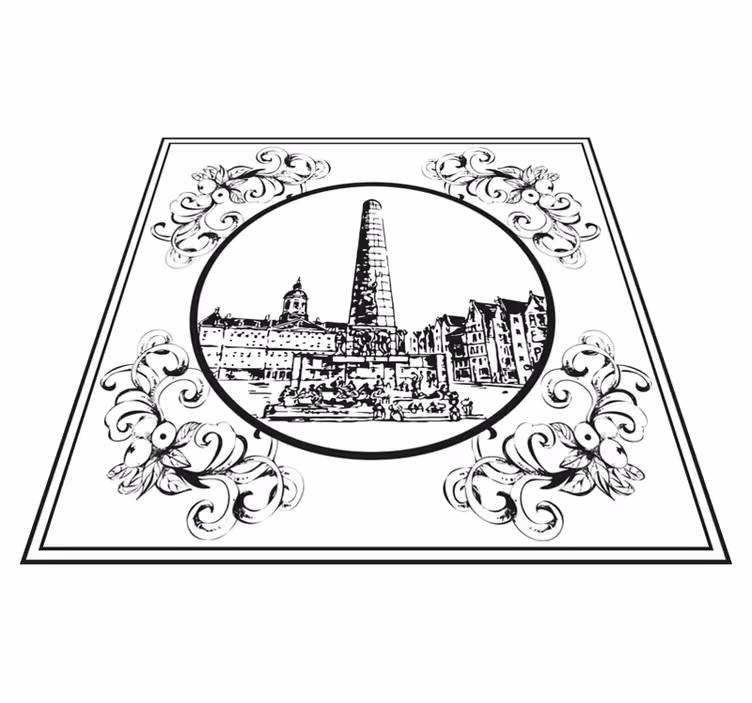 Dywan winylowy do kuchni plac dam w amsterdamie - TenStickers