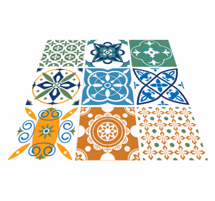 Dywan winylowy do kuchni w mixie płytek porcelanowych - TenStickers