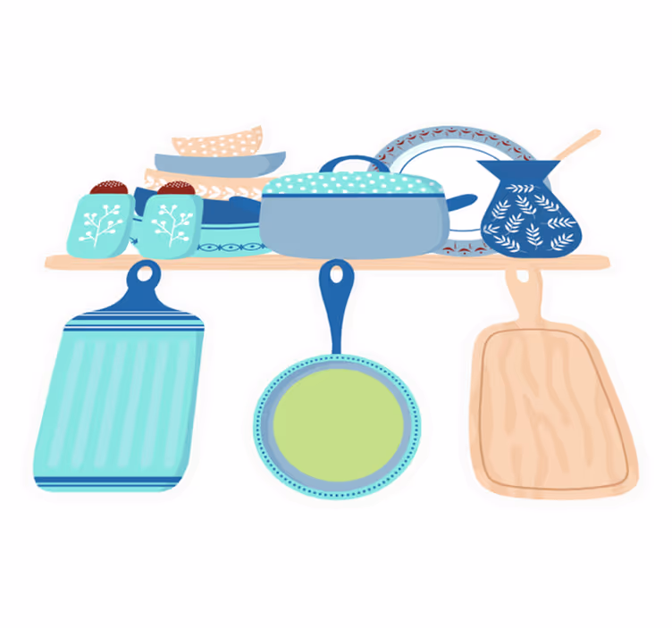 Dywan winylowy do kuchni naczynia ceramiczne - TenStickers