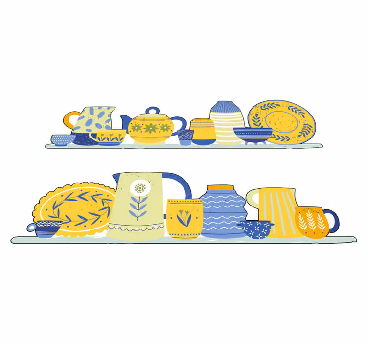 Dywan winylowy do kuchni elegancka półka vintage - TenStickers
