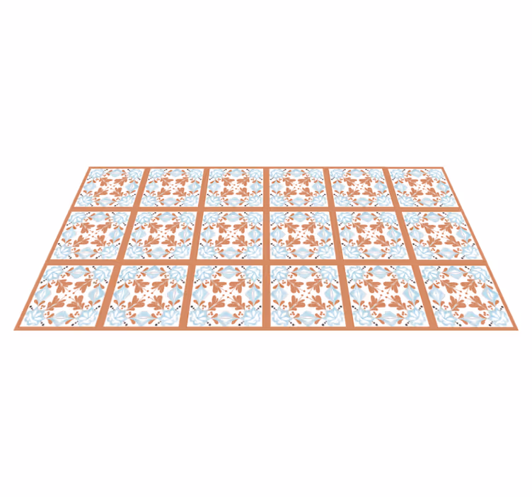 Dywan winylowy do kuchni kwiatowe płytki Śródziemnomorskie - TenStickers