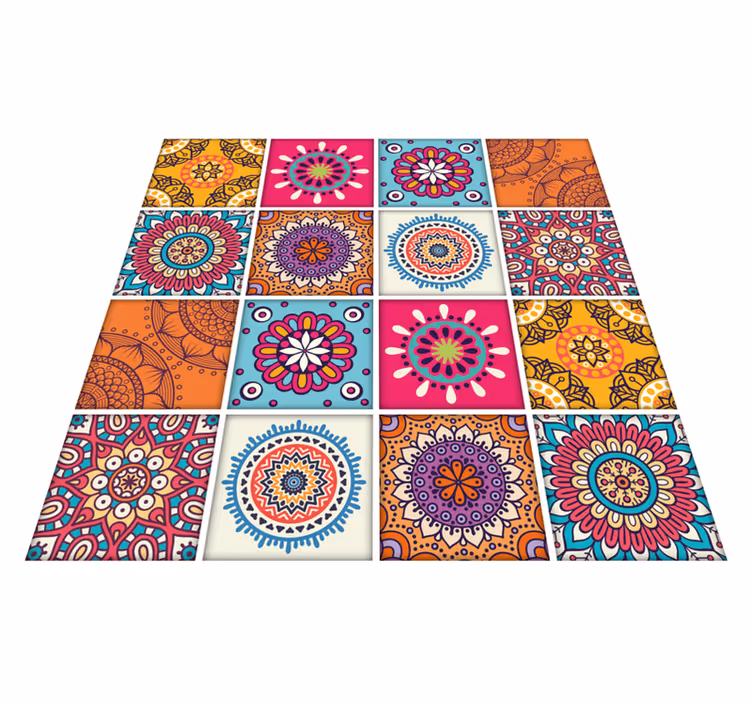 Dywan winylowy do kuchni płytki mandala - TenStickers