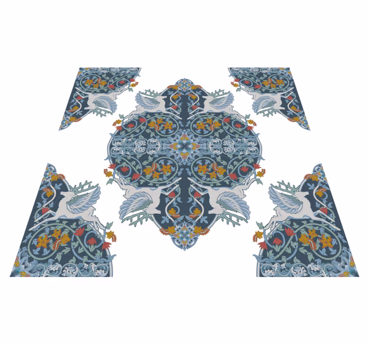 Dywan winylowy do kuchni w stylu vintage kwiatowym - TenStickers