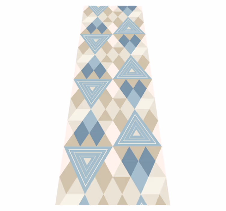 Dywan winylowy do salonu w niebieski geometryczny wzór - TenStickers