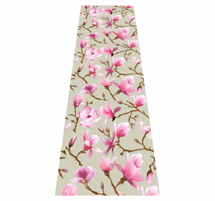 Dywan winylowy do salonu piękna fioletowa magnolia - TenStickers