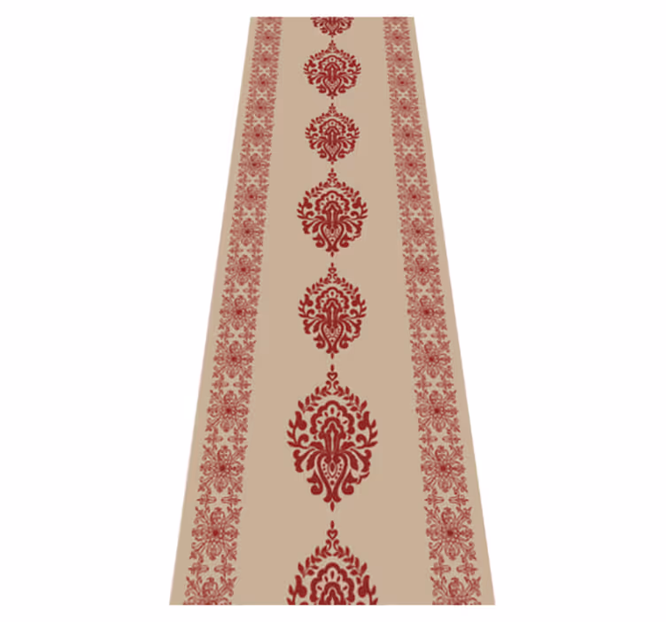 Dywan winylowy do salonu w beżowy kwiatowy wzór - TenStickers