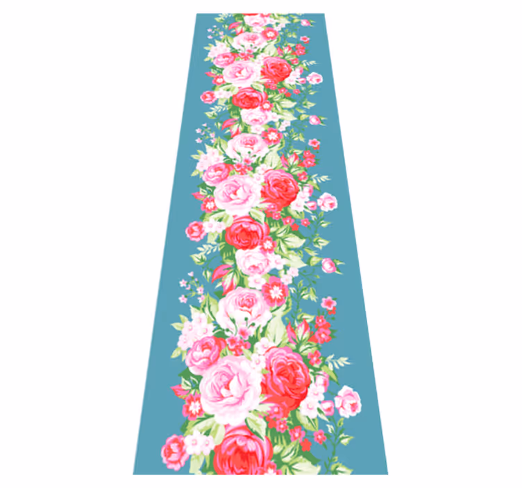 Dywan winylowy do salonu w turkusowy styl shabby chic - TenStickers