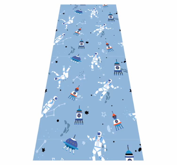 Dywan winylowy do salonu statki kosmiczne na niebieskim tle - TenStickers