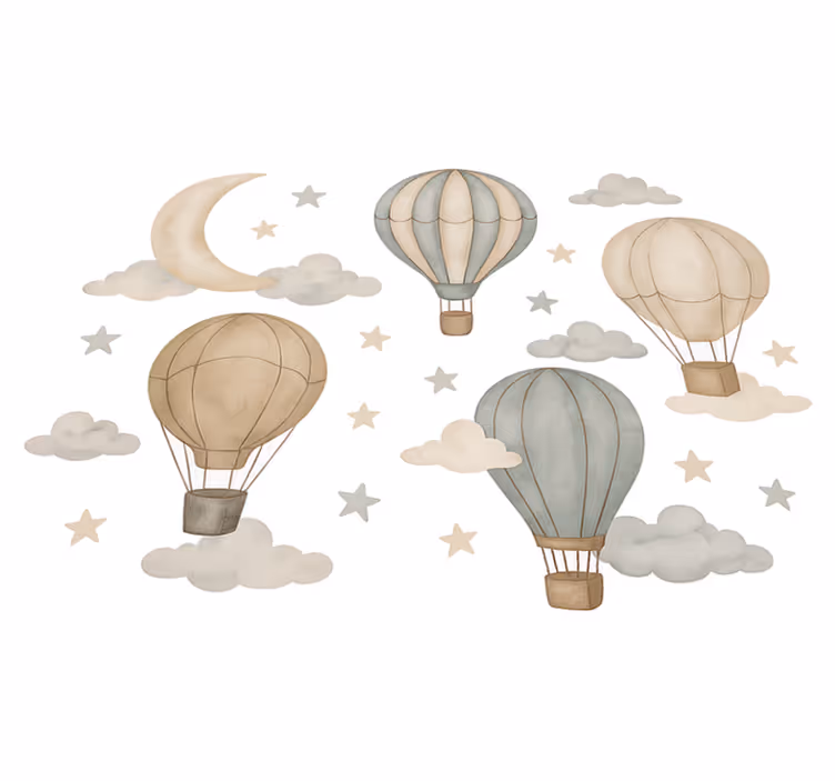 Dywan winylowy do salonu balony z gwiazdami - TenStickers