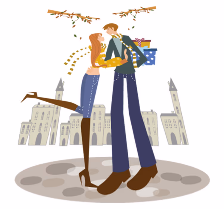 Dywan winylowy do salonu z jesienną parą dekoracyjną - TenStickers