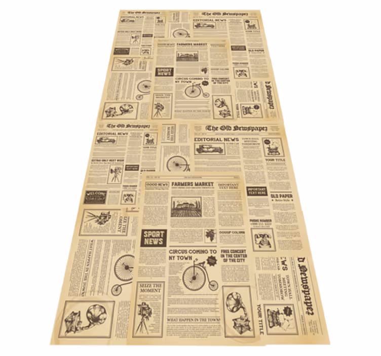 Dywan winylowy do biura w stylu vintage amerykańskiej gazety - TenStickers