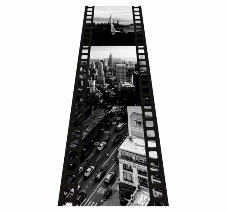 Dywan winylowy do salonu z kolażem zdjęć nyc - TenStickers