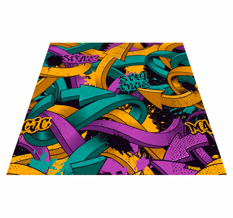 Dywan winylowy do salonu z realistycznym graffiti - TenStickers