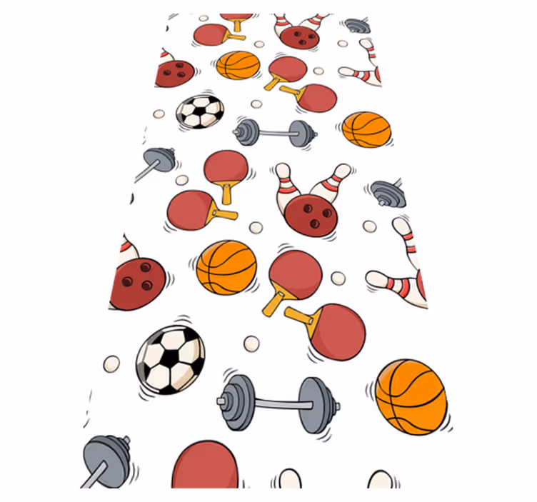 Dywan winylowy do salonu w stylu szkiców sportowych - TenStickers