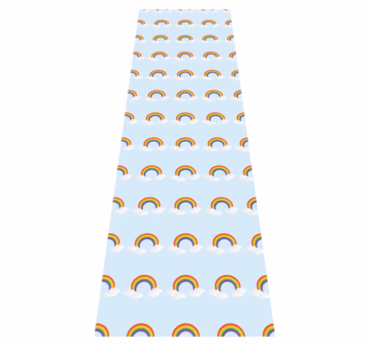 Dywan winylowy do salonu tęczowe chmury i słońce - TenStickers