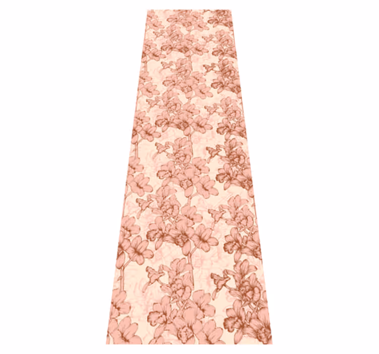 Dywan winylowy do salonu kwiaty 3d w stylu vintage - TenStickers