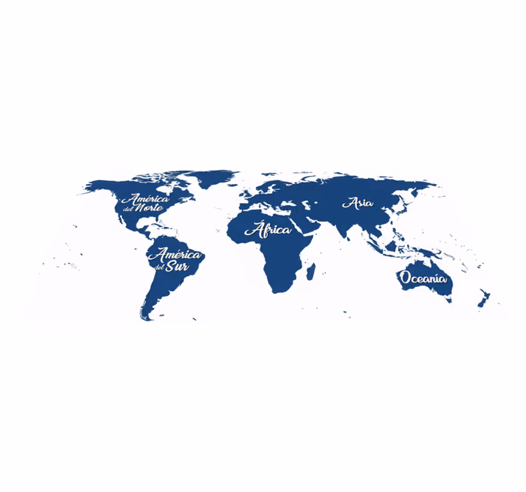 Dywan winylowy do salonu mapa świata classic blue - TenStickers
