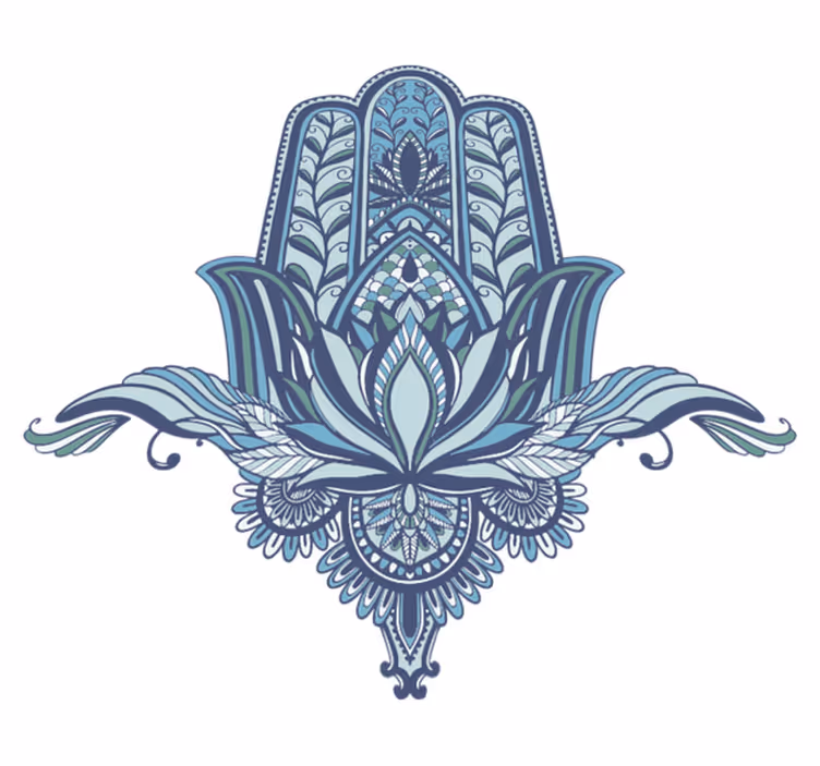 Dywan winylowy do salonu niebieska dłoń hamsa - TenStickers