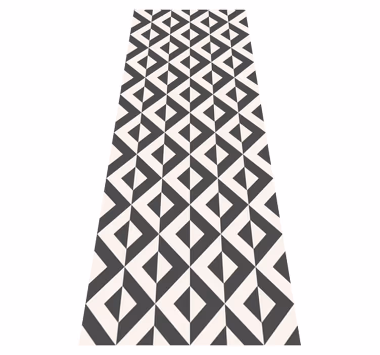Skandynawski dywan winylowy geometryczny mono - TenStickers