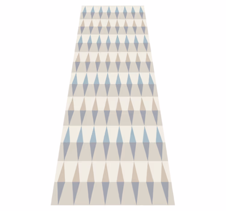 Skandynawski dywan winylowy geometryczny niebieski - TenStickers