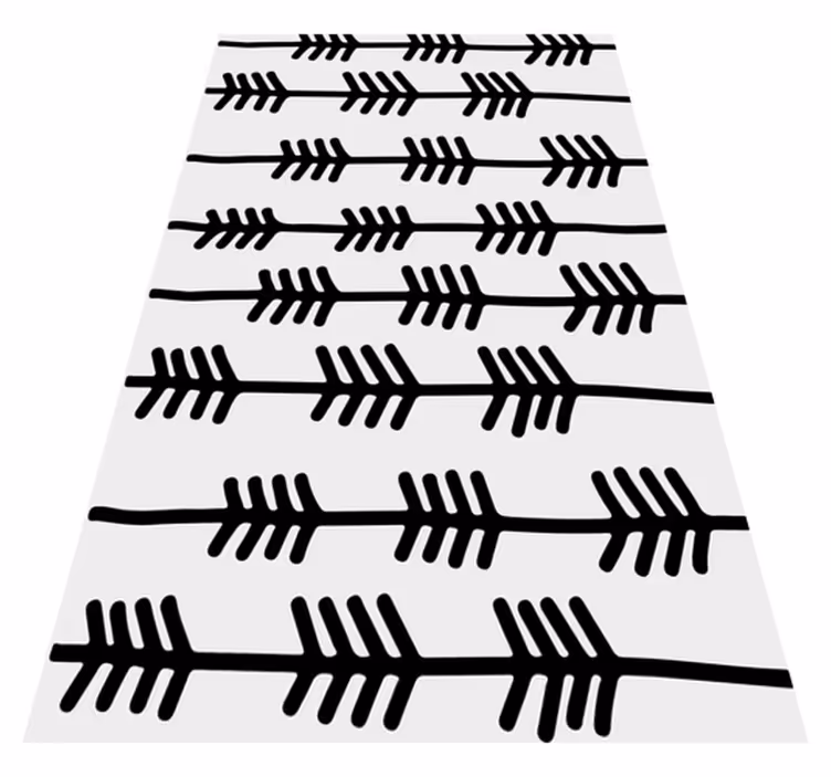 Skandynawski dywan winylowy czarne abstrakcyjne strzały - TenStickers