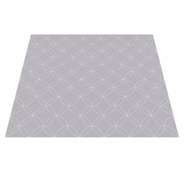 Skandynawski dywan winylowy szare geometryczne kwiaty - TenStickers