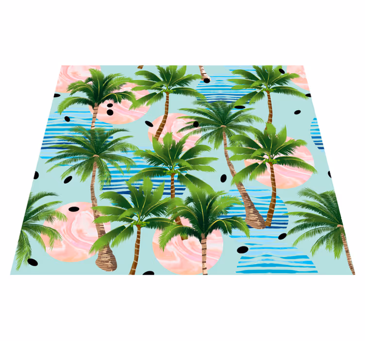 Dywan winylowy natura palmy i fale - TenStickers