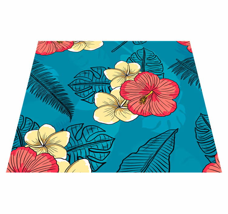 Dywan winylowy natura kwiaty hawajskie - TenStickers
